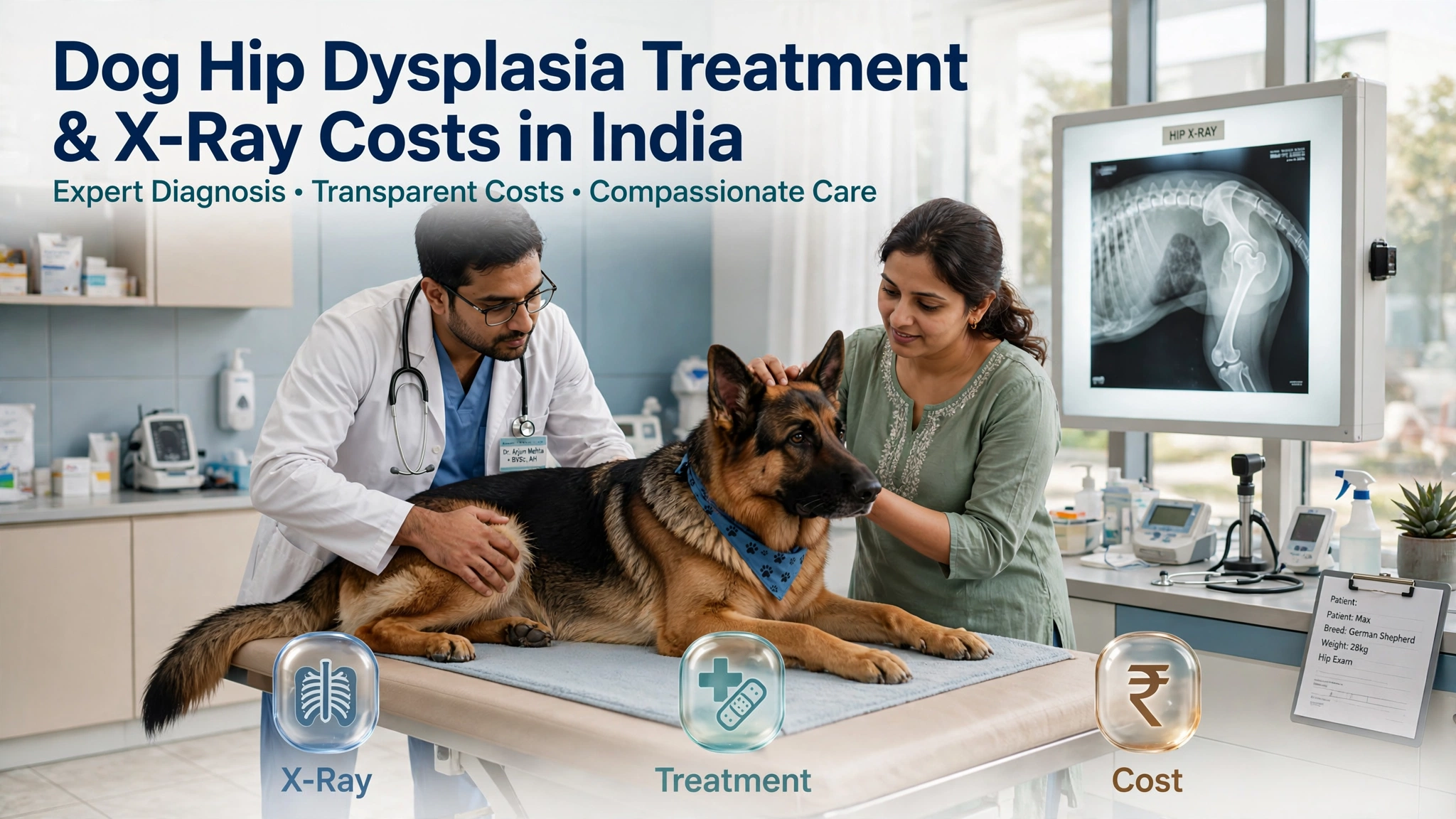 Dog Hip Dysplasia Treatment & X-Ray Costs in India