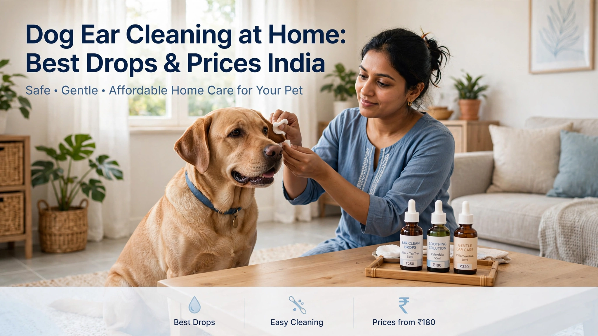 Dog Ear Cleaning at Home: Best Drops & Prices India